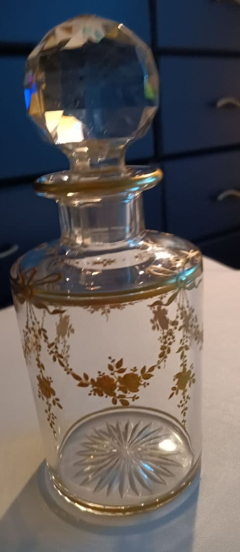 【クリスタルガラス】　アンティーク　クリスタルガラス　ボウル　明治期