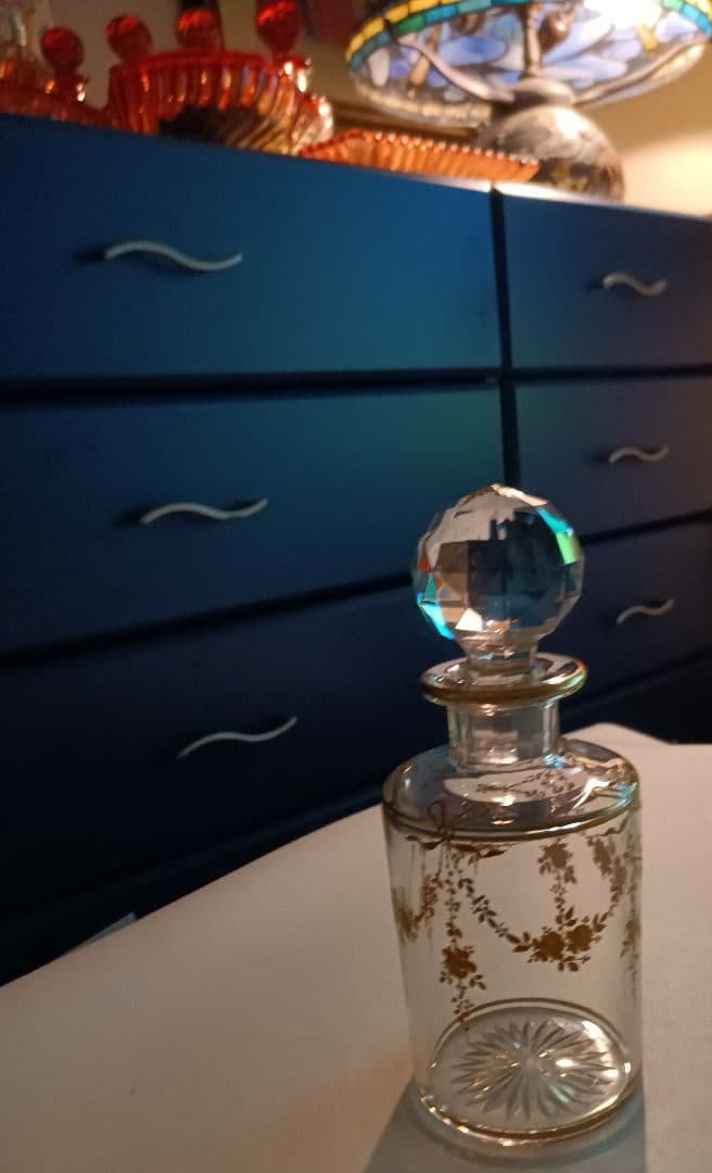 【クリスタルガラス】　アンティーク　クリスタルガラス　ボウル　明治期