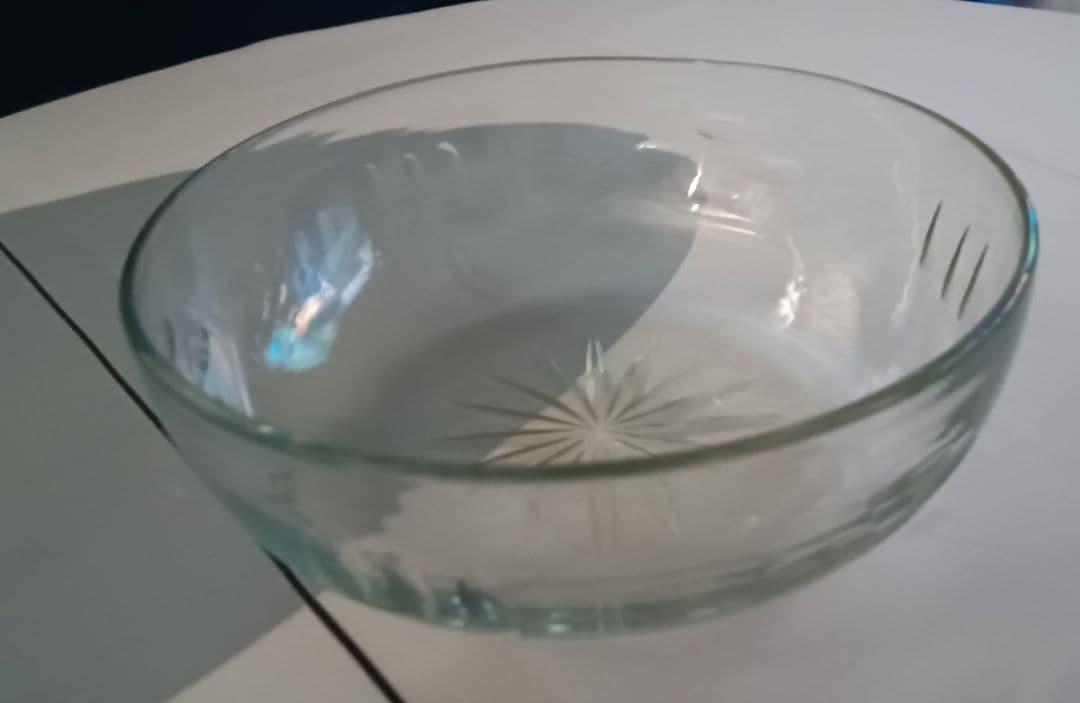 【クリスタルガラス】　アンティーク　クリスタルガラス　ボウル　明治期