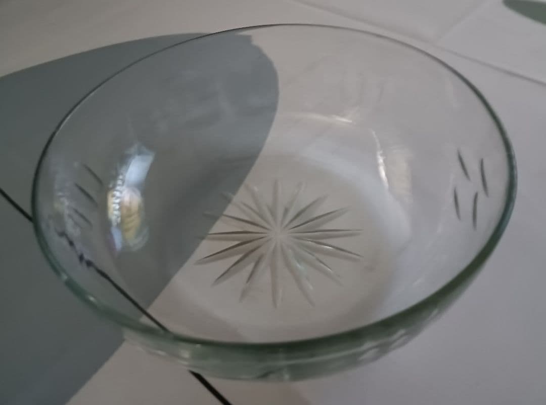 【クリスタルガラス】　アンティーク　クリスタルガラス　ボウル　明治期