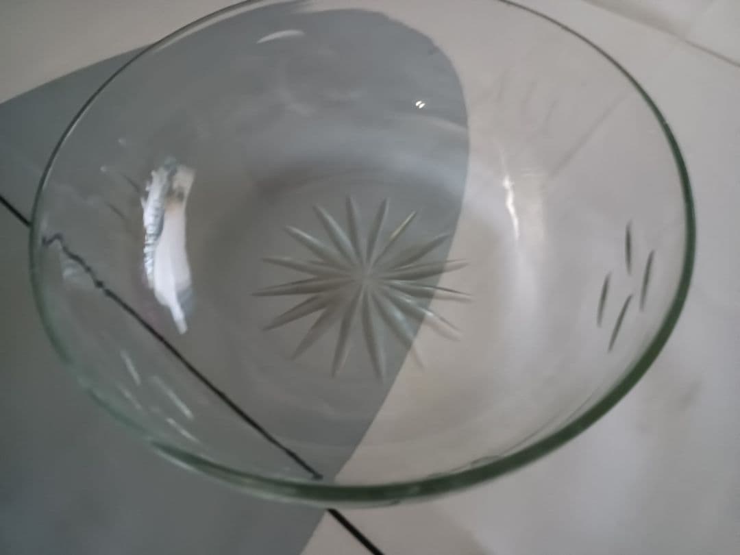 【クリスタルガラス】　アンティーク　クリスタルガラス　ボウル　明治期