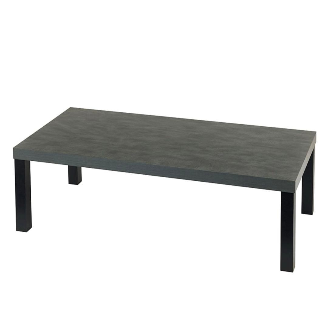 【未使用】ローテーブル セラミック調　グレー　コンクリート調　モルタル風　黒