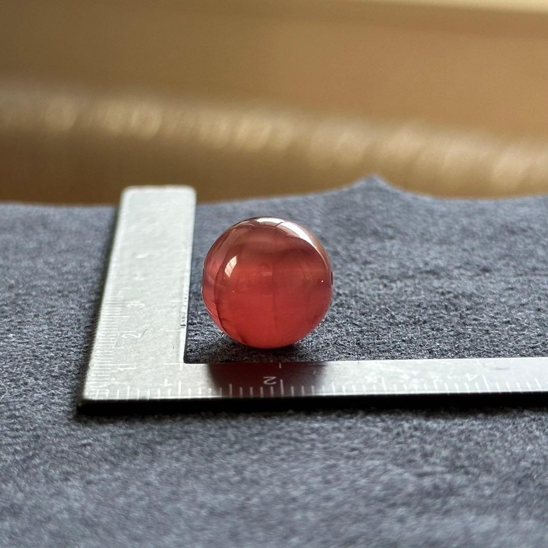 北海道稲倉石鉱山産 菱マンガン鉱 ロードクロサイト 14mm丸玉ビーズ #7