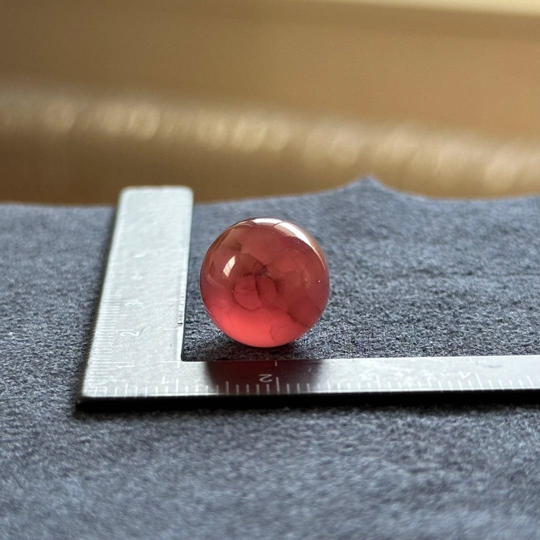 北海道稲倉石鉱山産 菱マンガン鉱 ロードクロサイト 14mm丸玉ビーズ #7