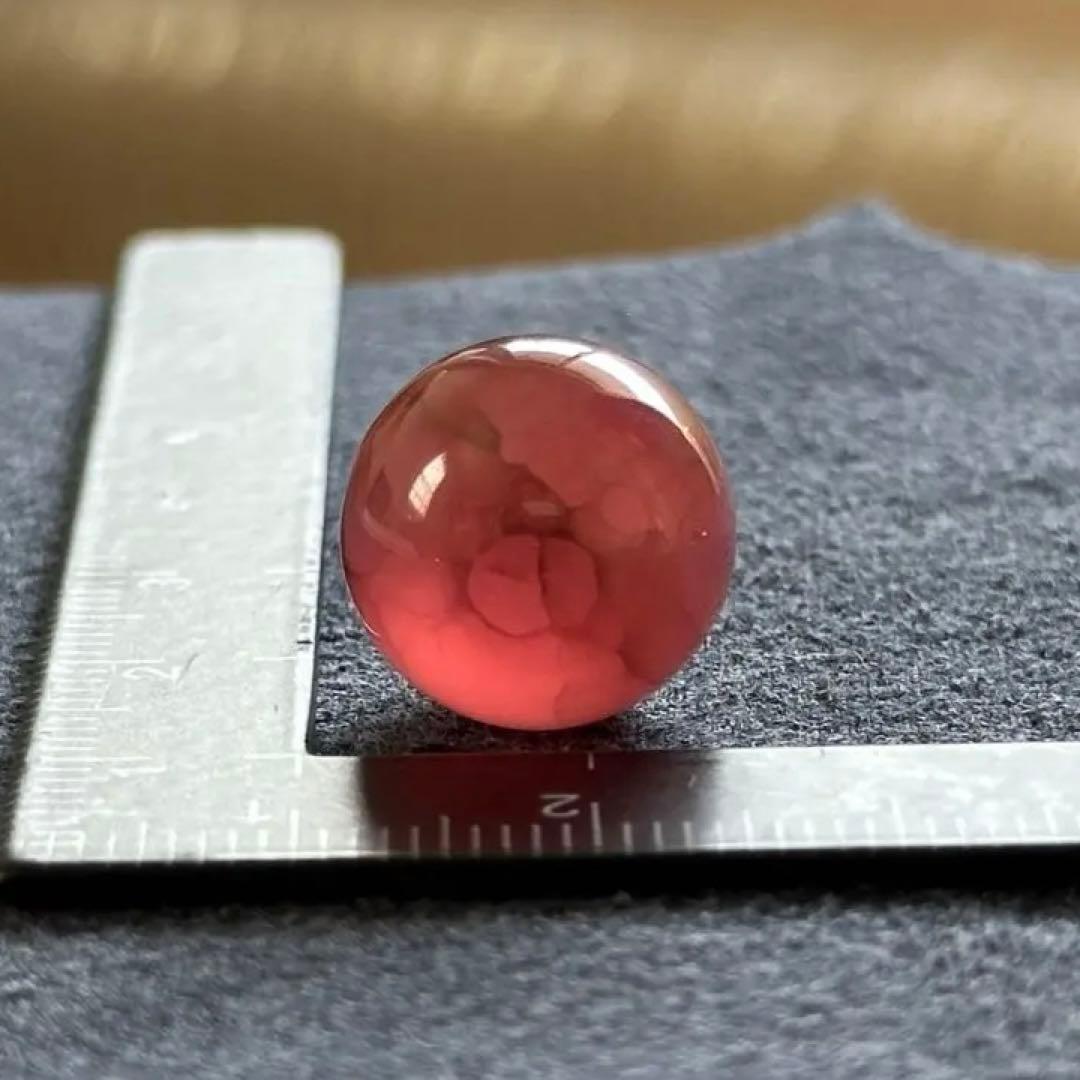 北海道稲倉石鉱山産 菱マンガン鉱 ロードクロサイト 14mm丸玉ビーズ #7