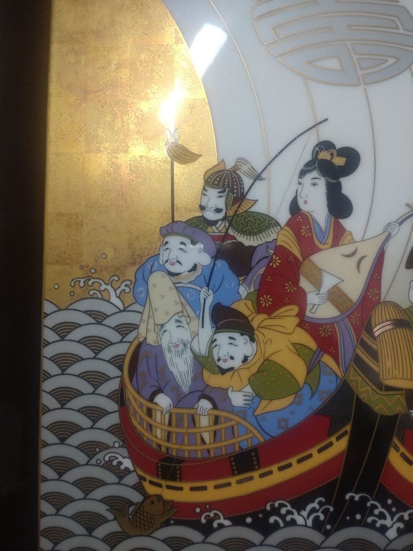 ノリタケ　七福神陶額