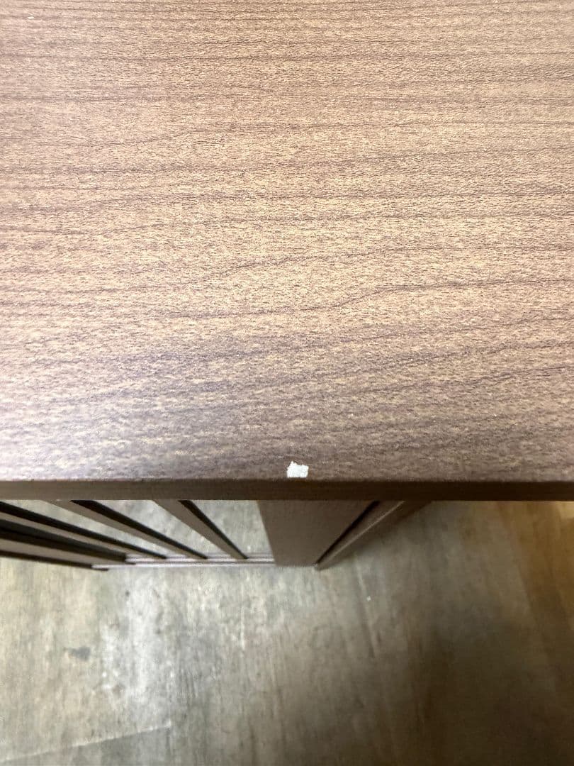 ブラウン木製食器棚 ガラス扉 2段収納