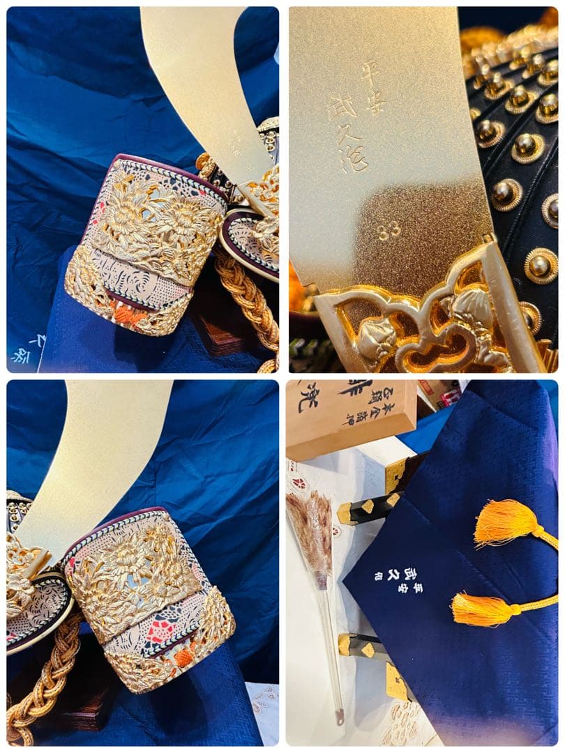 平安武久作　智尚　20号　飾兜　五月人形　正絹緋糸緘　本金箔押　唐櫃