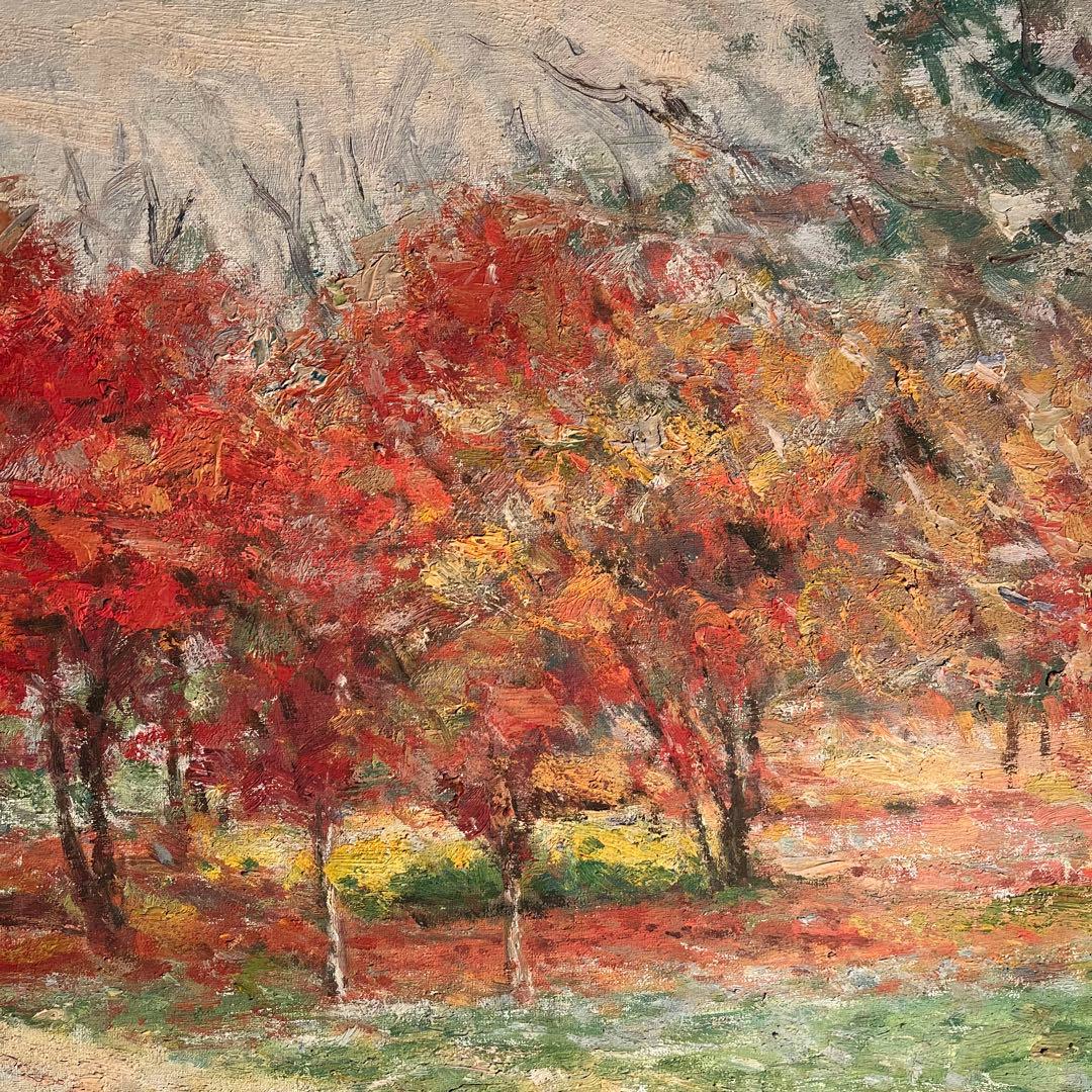 手書き油絵 山道（大）絵画 インテリア