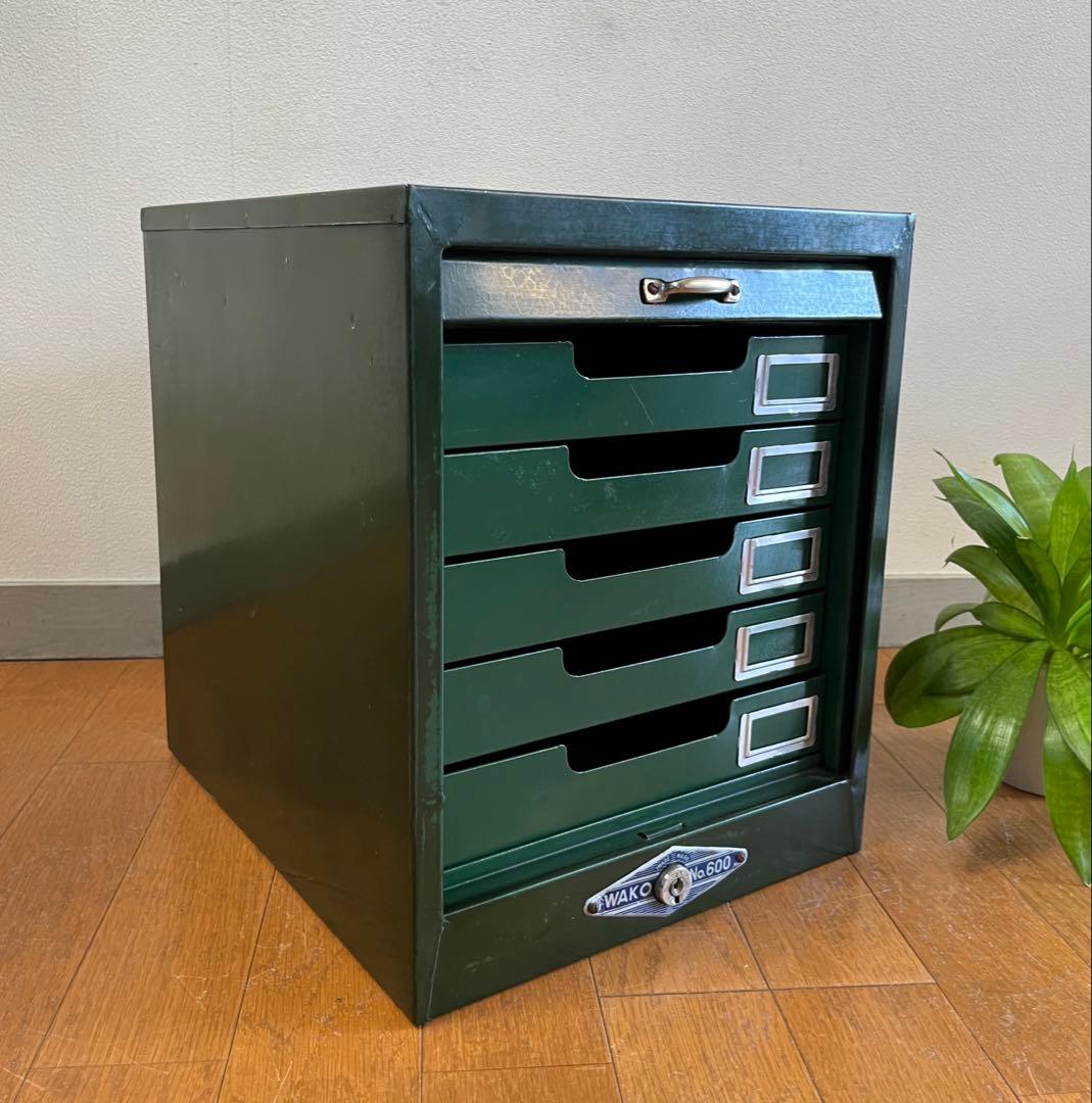 ヴィンテージ　WAKO スチールチェスト　シャッター　インダストリアル　工業系
