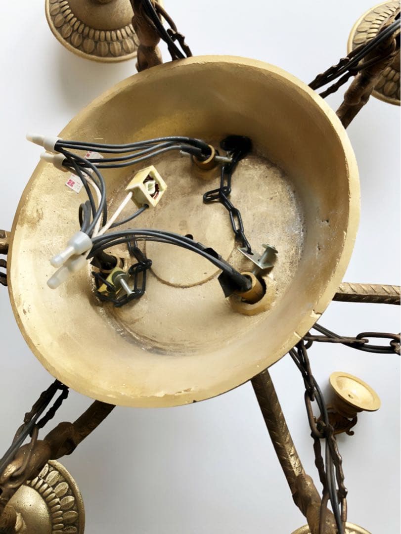 豪華アンティーク照明天井ライトランプシャンデリア６灯吊り下げゴールド