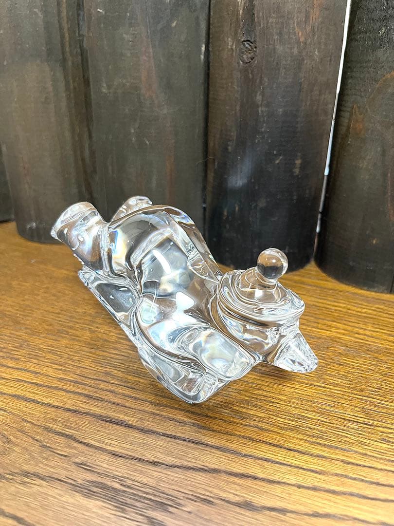 《値下げご相談可》Baccarat フィギュリン　クリスタル クマのソリ滑り