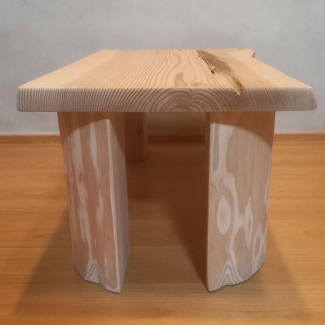 一点物　国産杉　一枚板自然ダメージ天板テーブル　サイドテーブル　ローテーブル