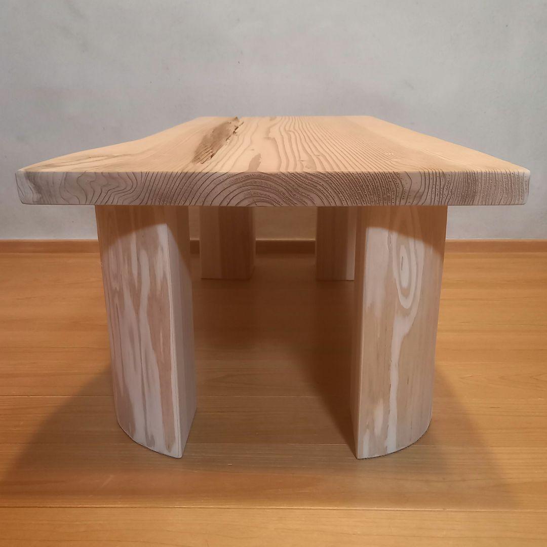 一点物　国産杉　一枚板自然ダメージ天板テーブル　サイドテーブル　ローテーブル