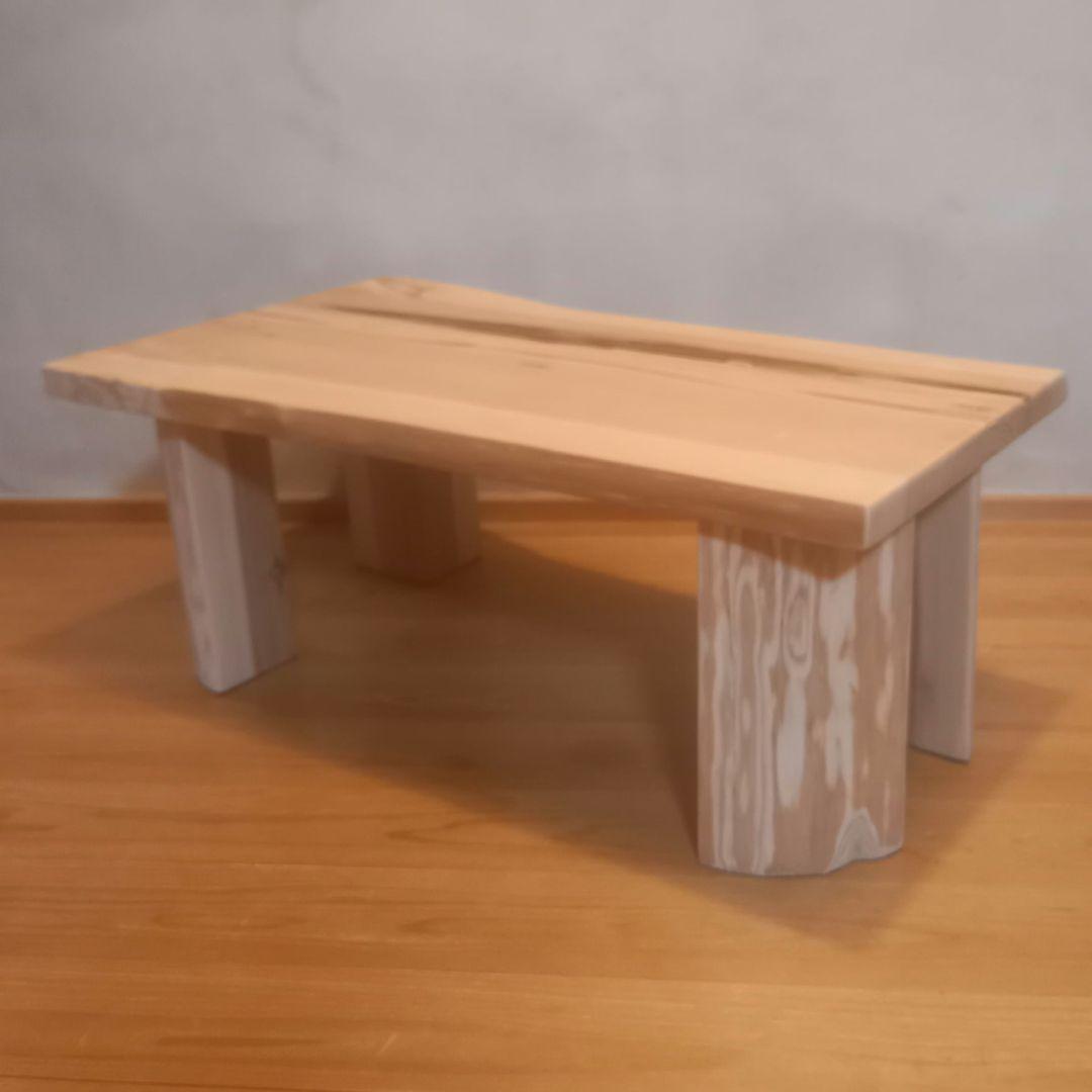 一点物　国産杉　一枚板自然ダメージ天板テーブル　サイドテーブル　ローテーブル