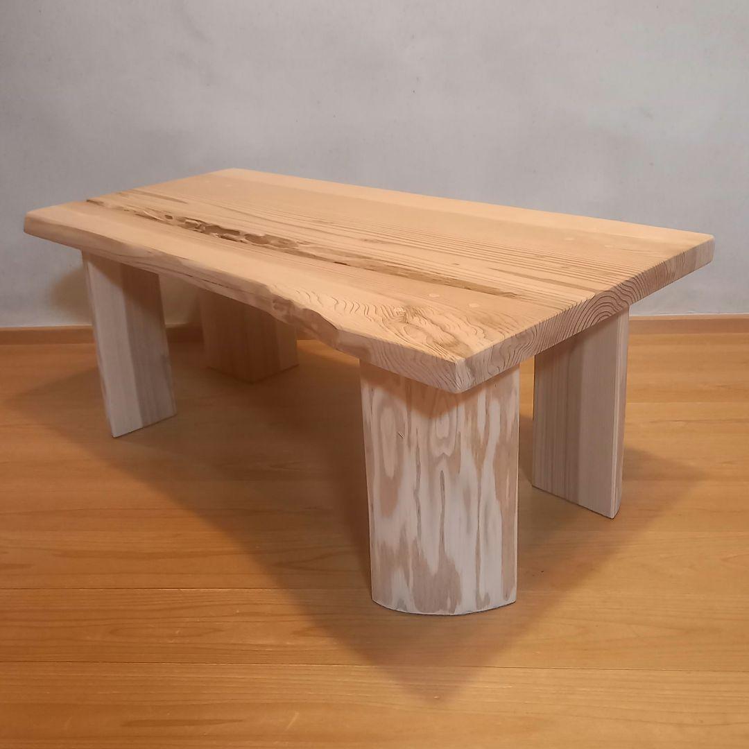 一点物　国産杉　一枚板自然ダメージ天板テーブル　サイドテーブル　ローテーブル
