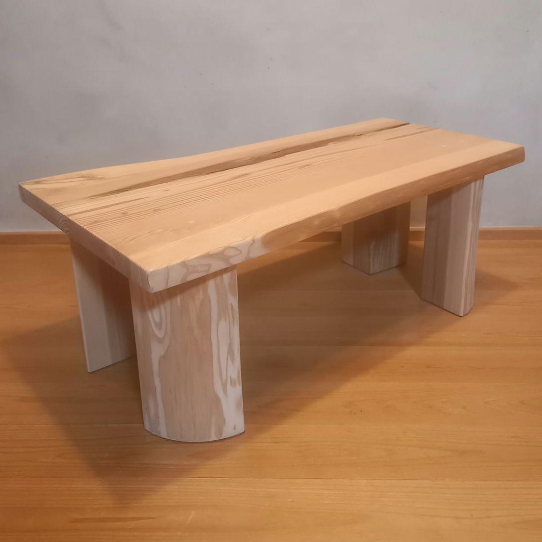 一点物　国産杉　一枚板自然ダメージ天板テーブル　サイドテーブル　ローテーブル