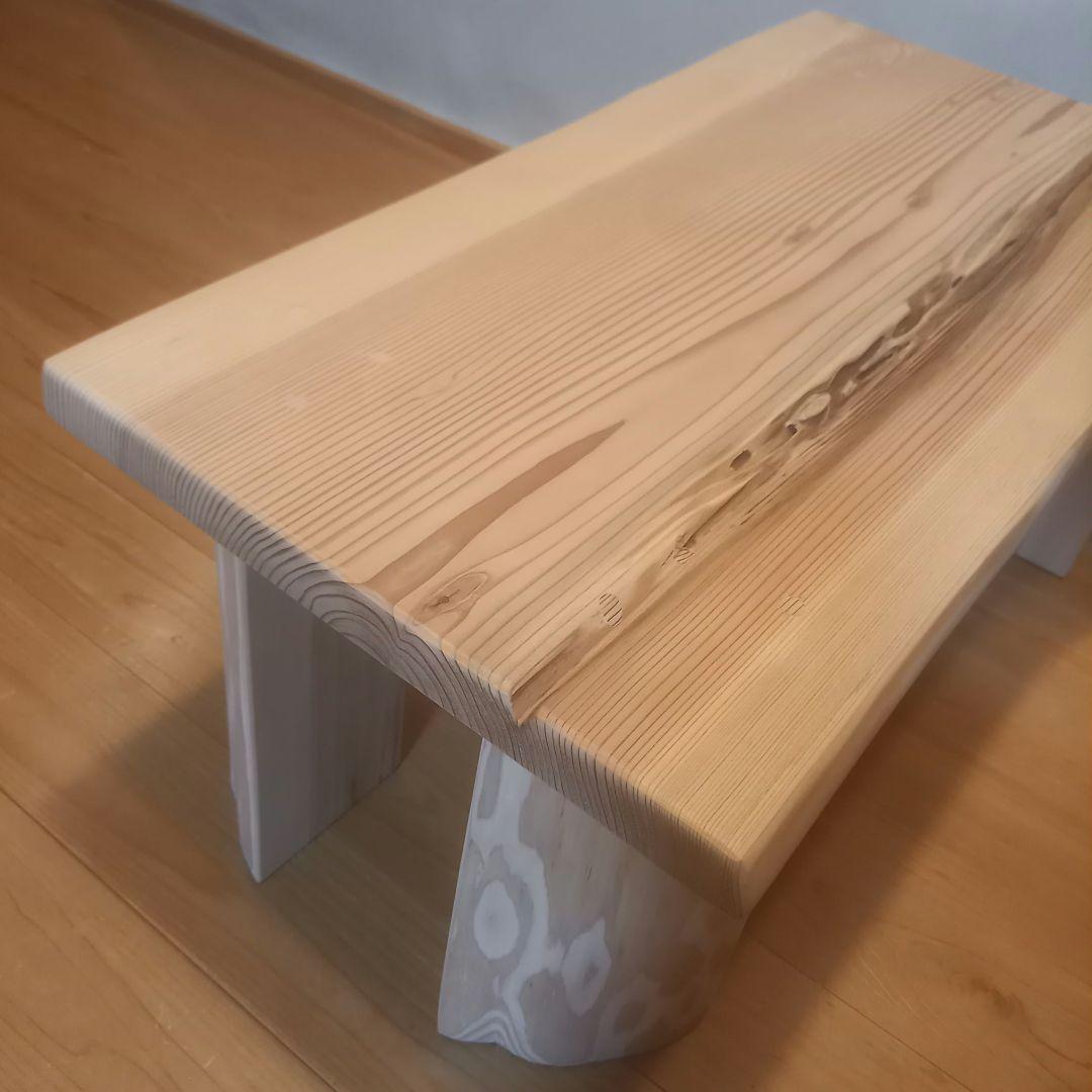一点物　国産杉　一枚板自然ダメージ天板テーブル　サイドテーブル　ローテーブル