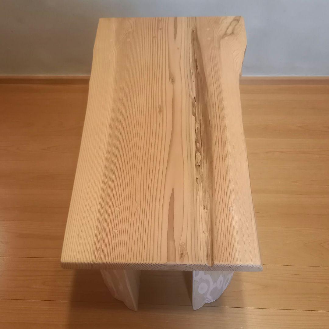 一点物　国産杉　一枚板自然ダメージ天板テーブル　サイドテーブル　ローテーブル