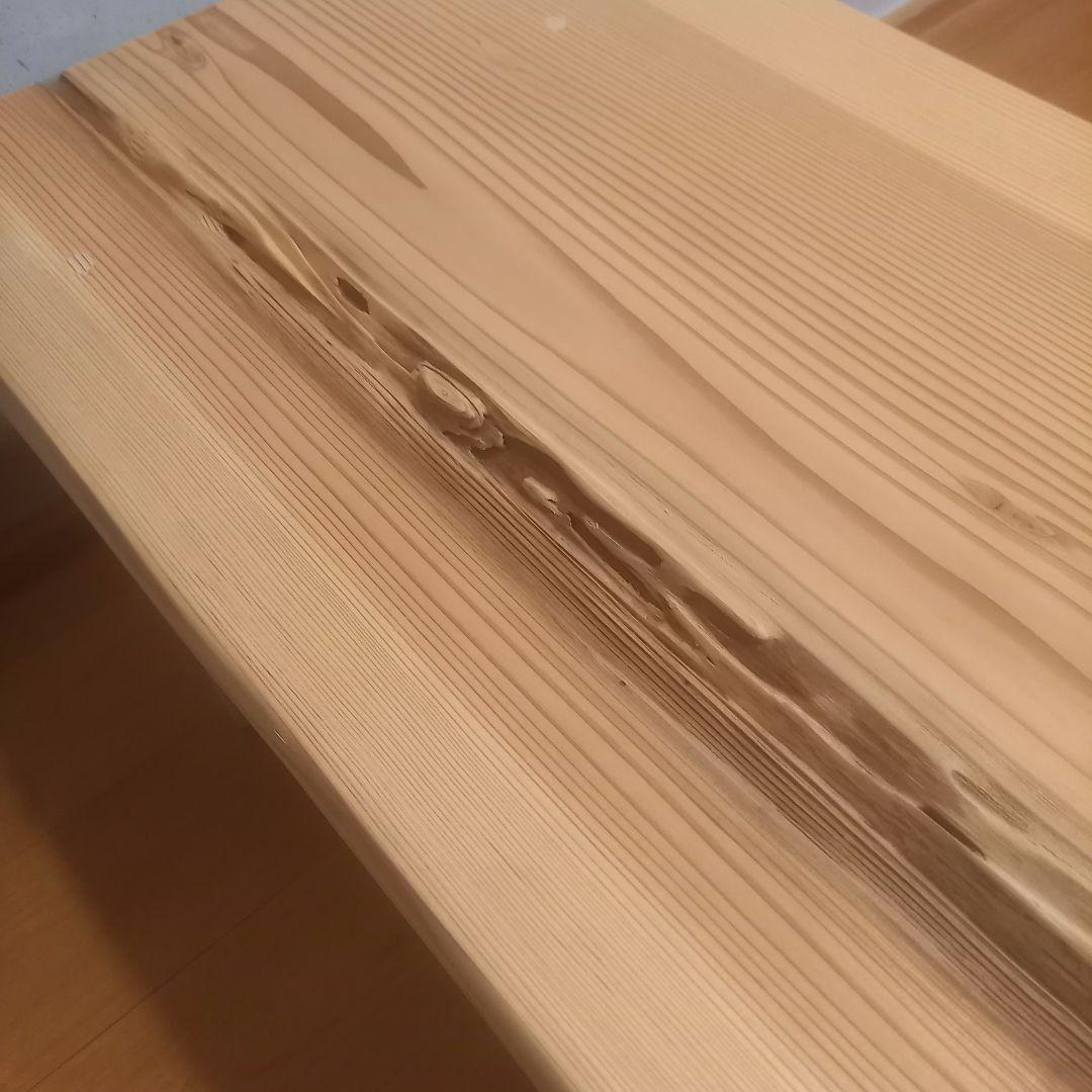 一点物　国産杉　一枚板自然ダメージ天板テーブル　サイドテーブル　ローテーブル