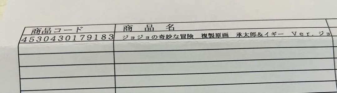 ジョジョの奇妙な冒険 複製原画 承太郎とイギー
