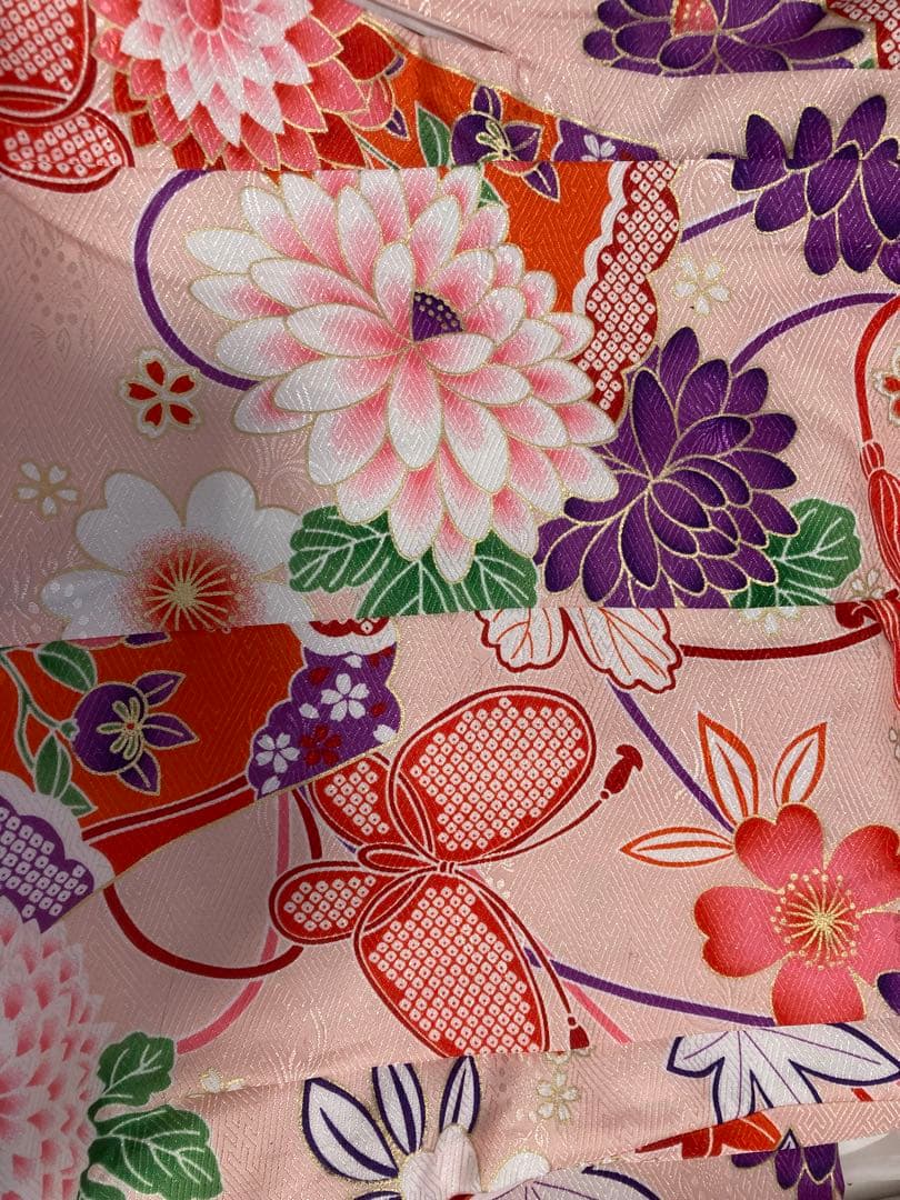 七五三 着物セット 赤 花柄　ピンク　3歳