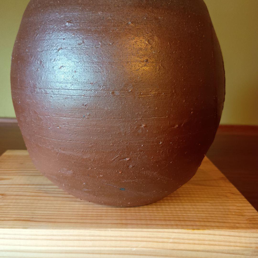 希少 藤原雄 備前擂座線文扁壺