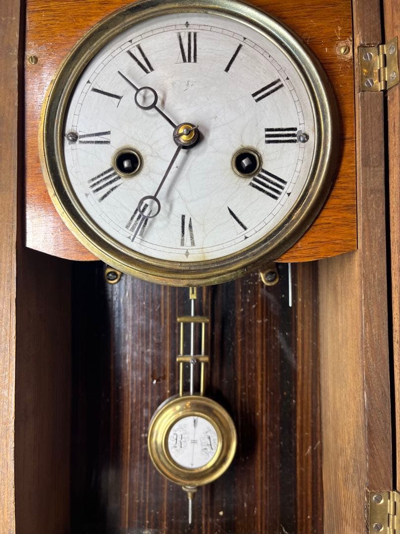 ユンハンス 五つ星ロゴ 柱時計 古時計 振り子 アンティーク ゼンマイ