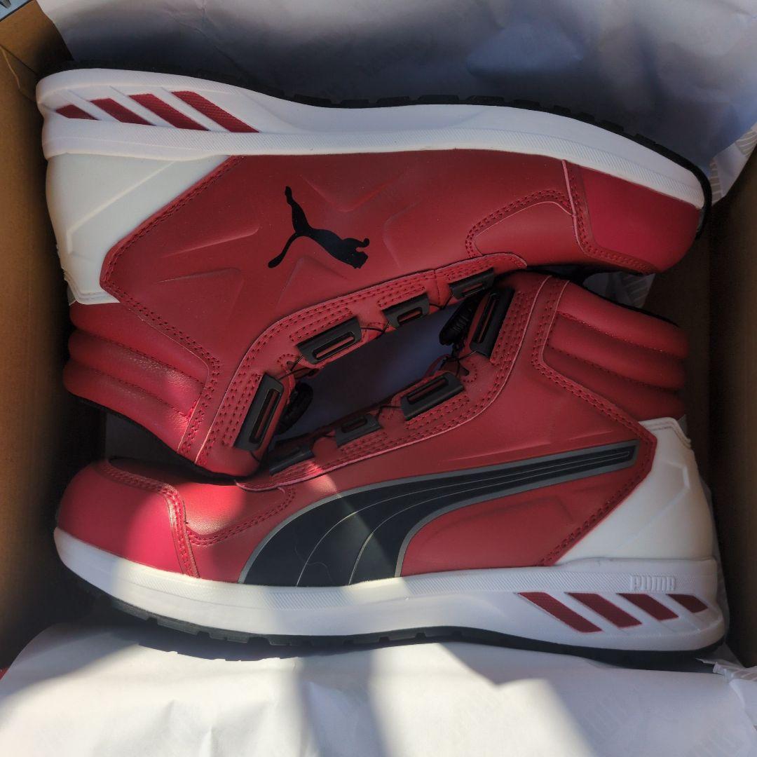 Puma レッド ハイカット安全靴 27cm