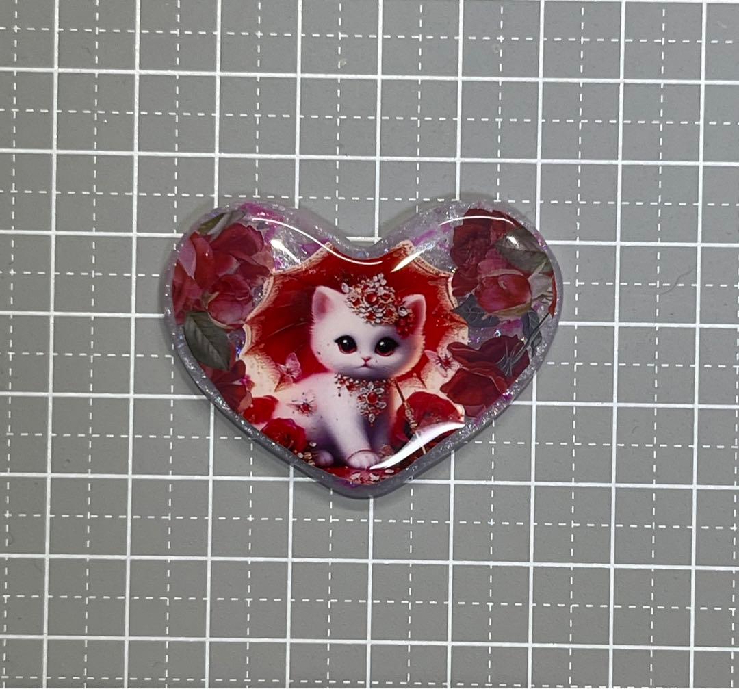 感謝価格(ㅅ´꒳` )白猫ちゃん レジンヘアゴム