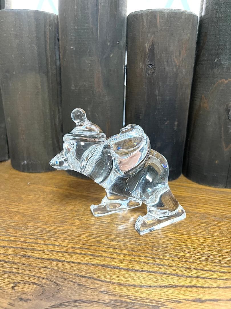 《ノン》Baccarat フィギュリン　クリスタル スケーティングベア