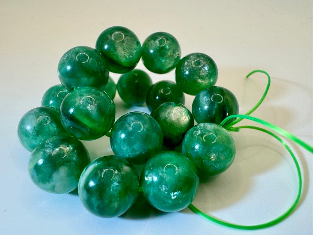 高品質 グリーンマイカ 12.5mm 内径17.5cm 貴重