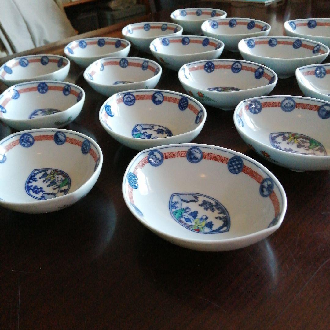 中国唐物　色絵向付　19客　14.5cm