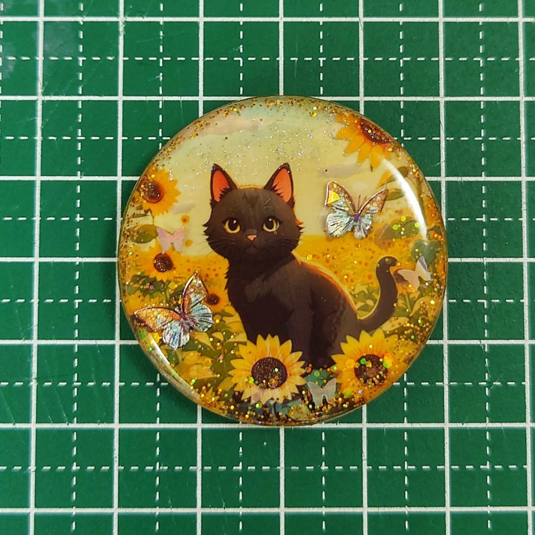 レジン 猫 ヘアゴム ブローチ ポニーフック No.402