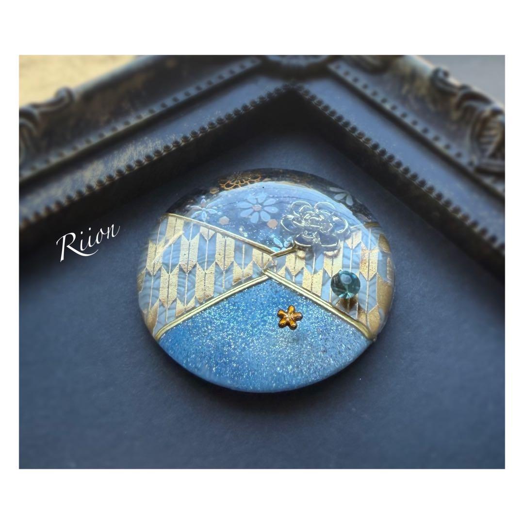 no.1085✨‪ꫛꫀꪝ和テイストレジンヘアゴム・大ぶり・矢絣柄✨️