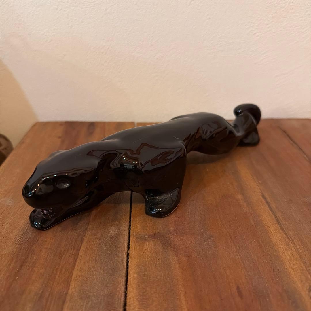 ブラックパンサー 陶器　置物　ミッドセンチュリー　ヴィンテージ　50-60s