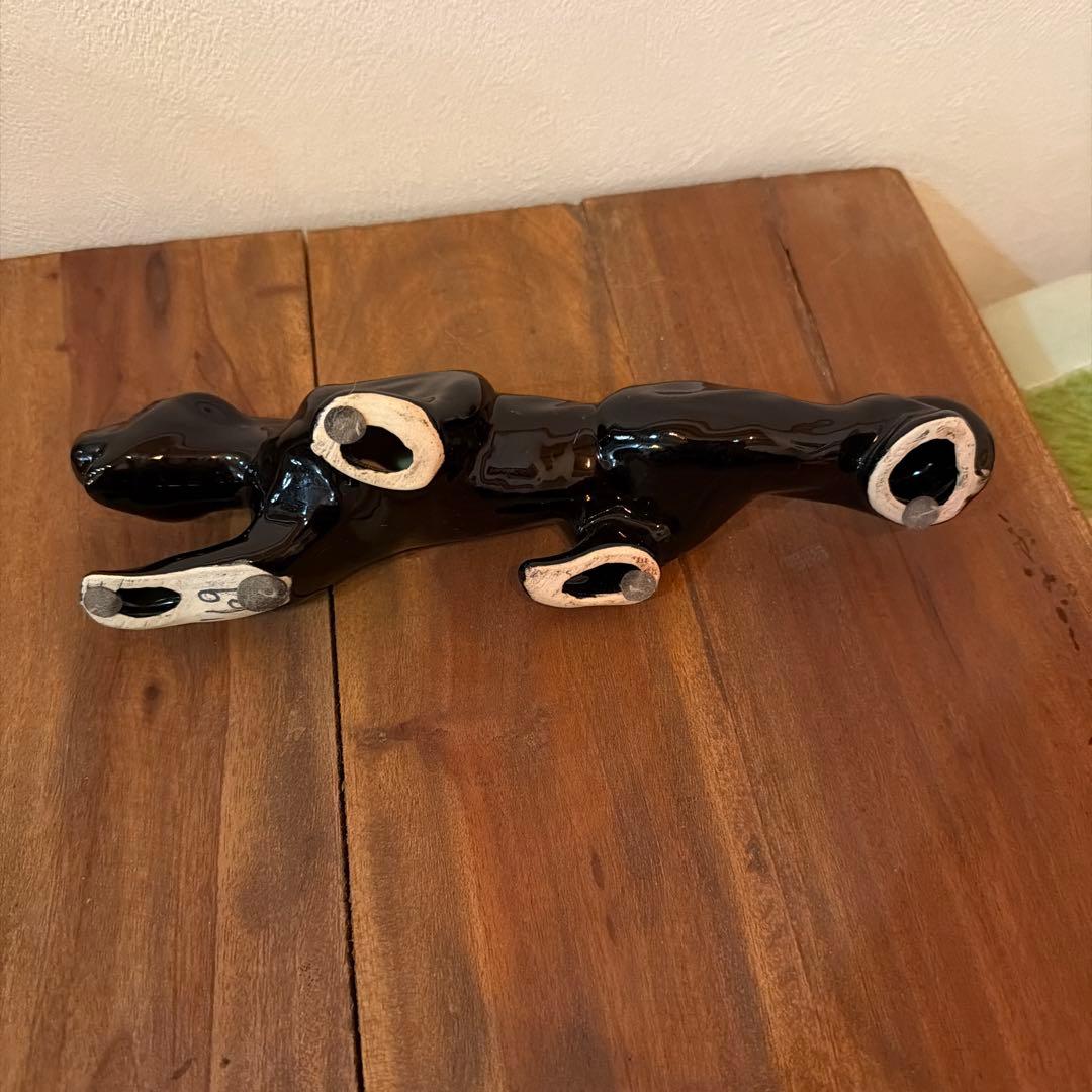 ブラックパンサー 陶器　置物　ミッドセンチュリー　ヴィンテージ　50-60s