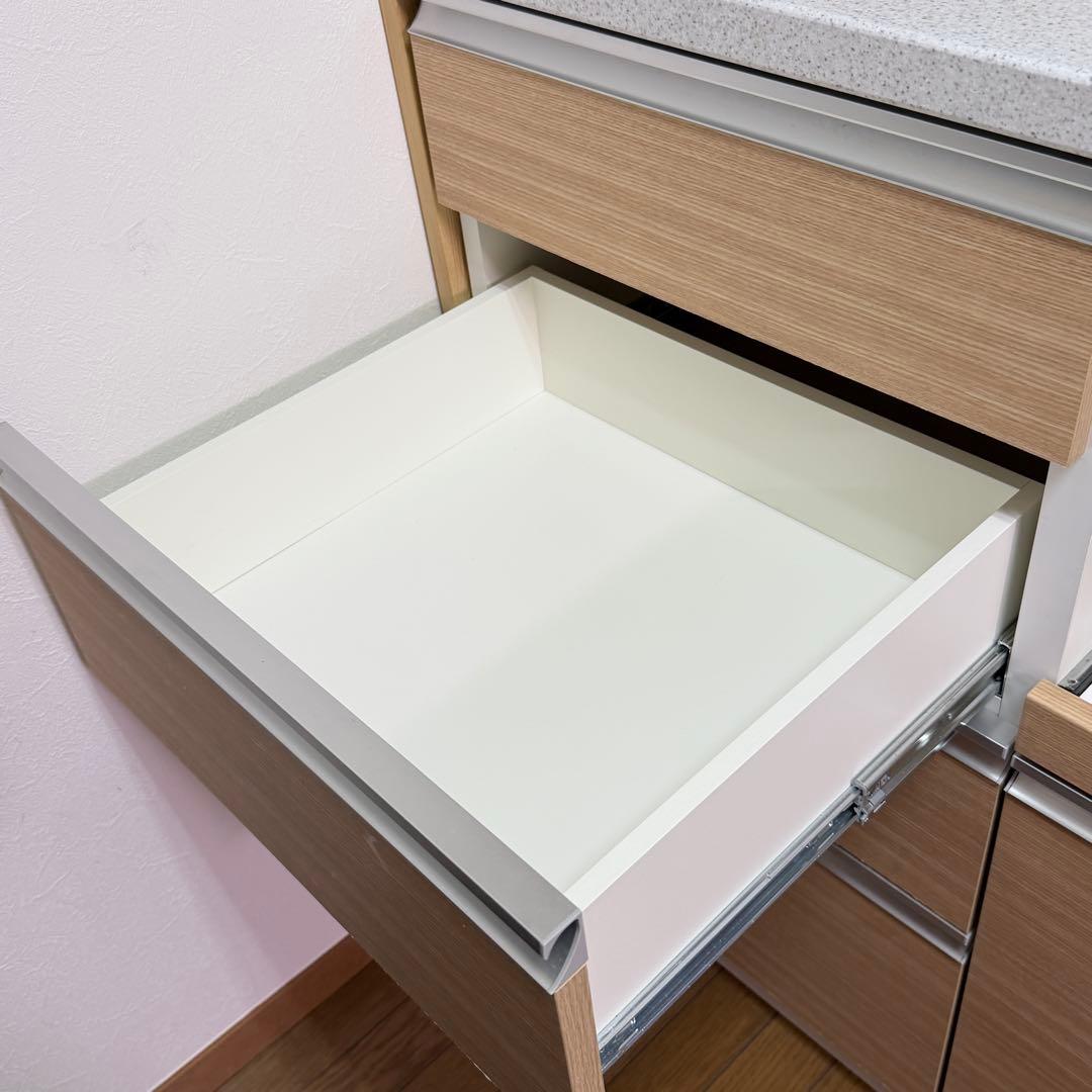 【引き取り限定】ニトリ カップボード シャロー 食器棚 木目 キッチンカウンター