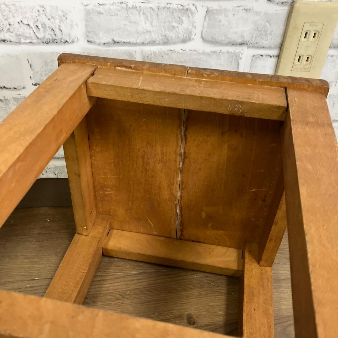 A-3 アンティーク 木製スツール 図工椅子 レトロ 飾り台 ヴィンテージ