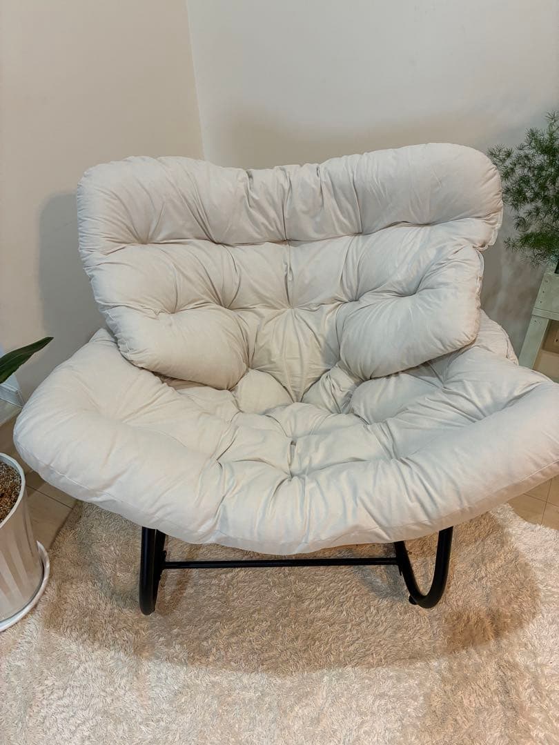 ☆お値下げ☆ロッキングチェア 北欧　ホワイトクッション付き