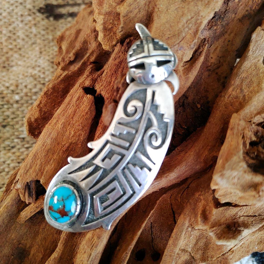 ホピ族インディアンジュエリー ペンダントトップ ターコイズ 新品