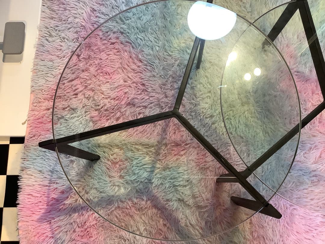 ガラスセンターテーブル　セパレートタイプ　丸テーブル