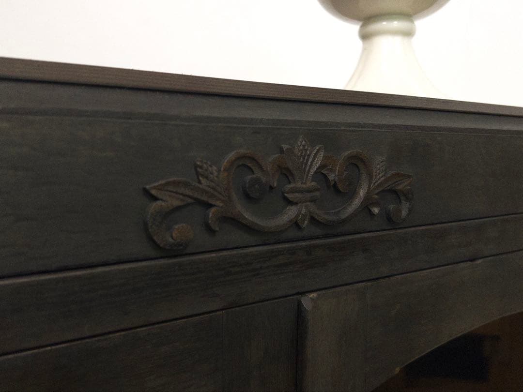 収納棚　ガラス棚　M077　古道具　古家具　ビンテージ　アンティーク　レトロ