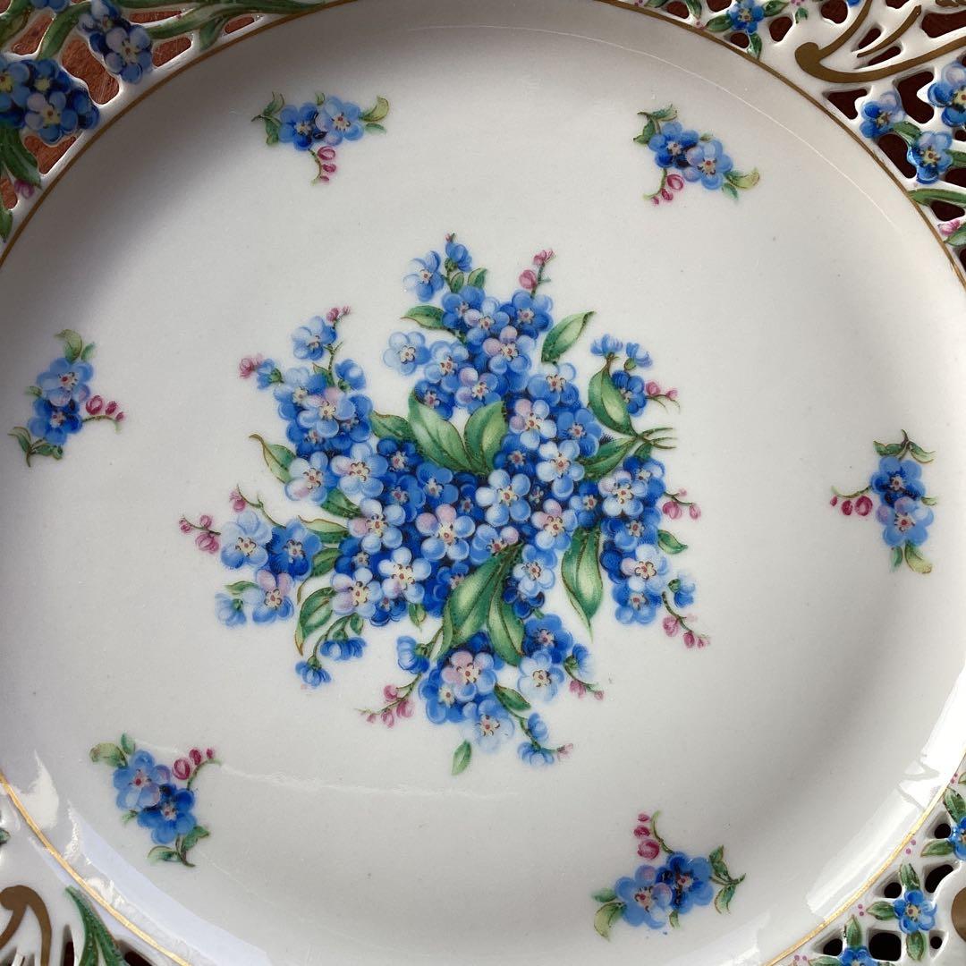 SCHUMANNBAVARIA 勿忘草24cmピアスプレートアンティーク《B》