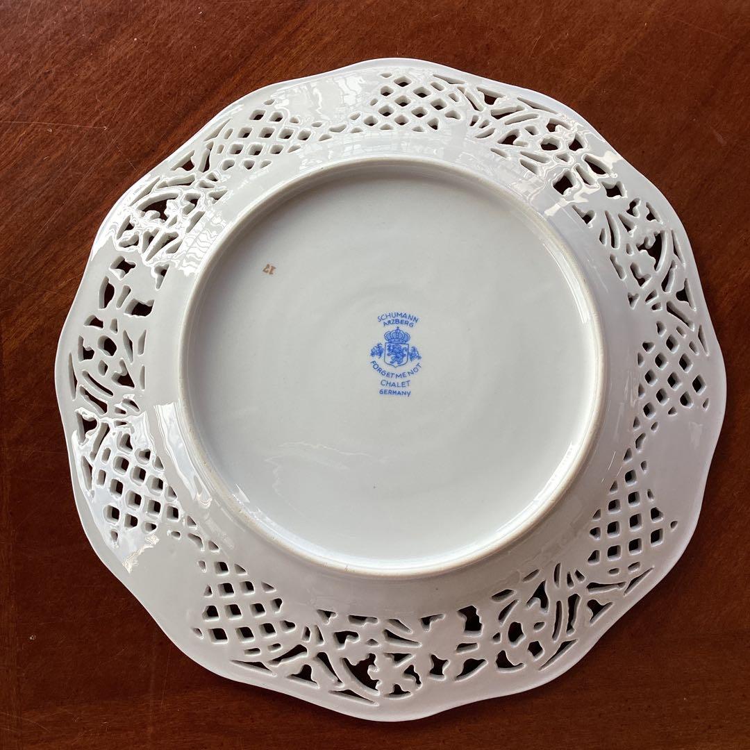 SCHUMANNBAVARIA 勿忘草24cmピアスプレートアンティーク《B》