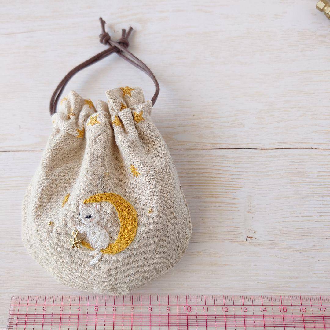 ちっちゃな巾着 サシェ M ／詰替タイプ【白猫の星に願いを…】