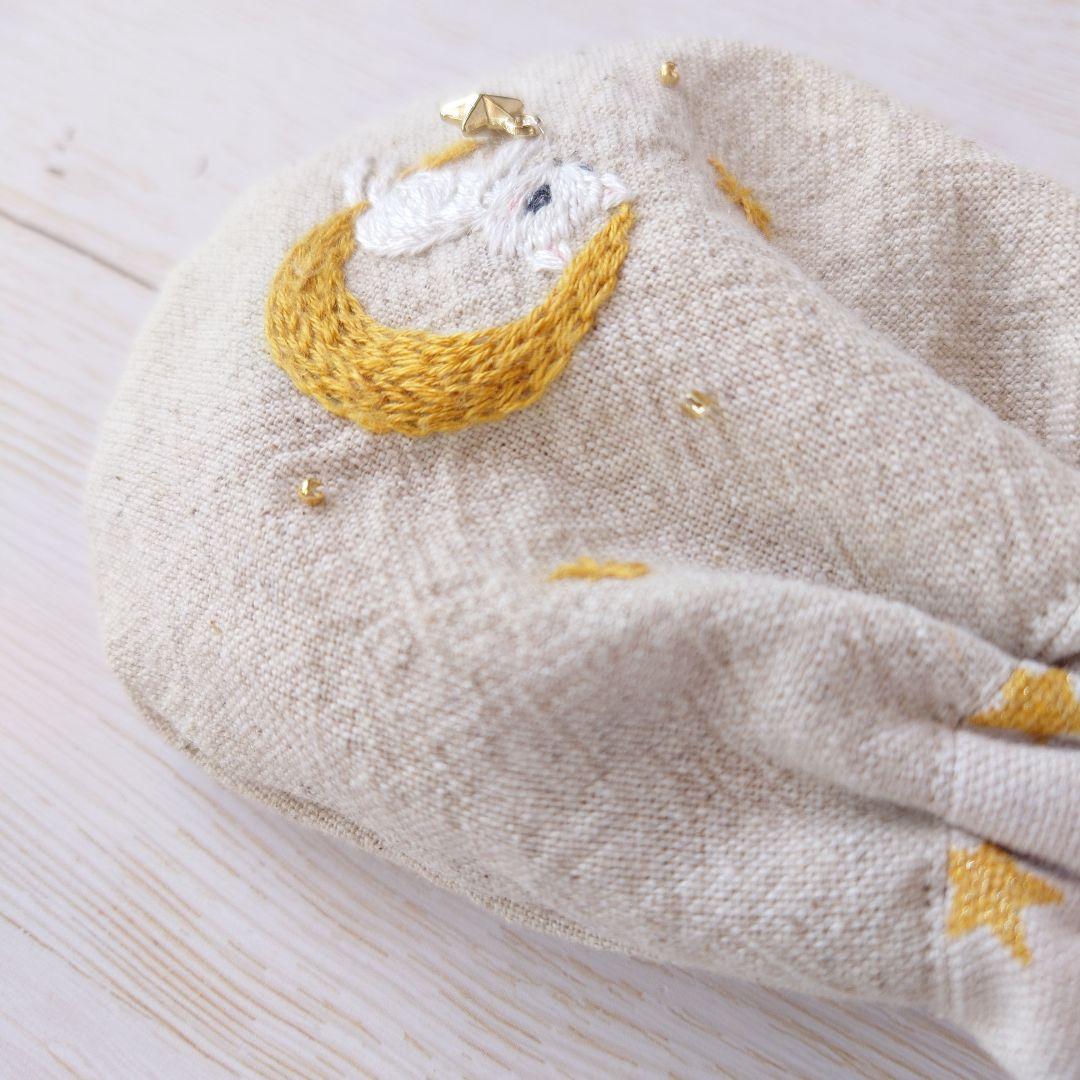 ちっちゃな巾着 サシェ M ／詰替タイプ【白猫の星に願いを…】