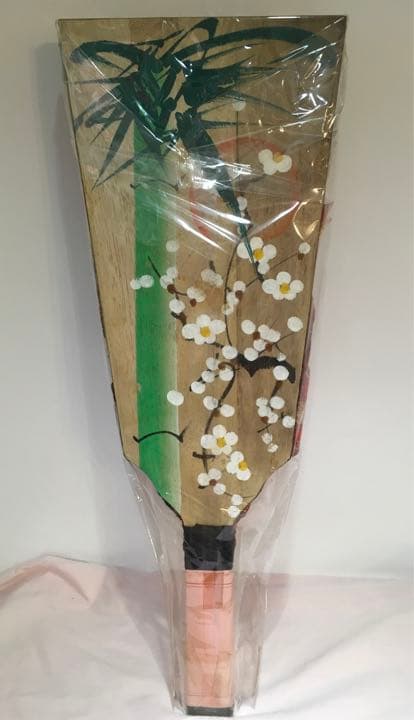 羽子板飾り　飾り台付き　16号　金欄尾山　昭和レトロ