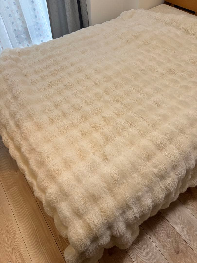 WARMY ポコモコファー 掛け布団カバー ホワイト　ダブルサイズ