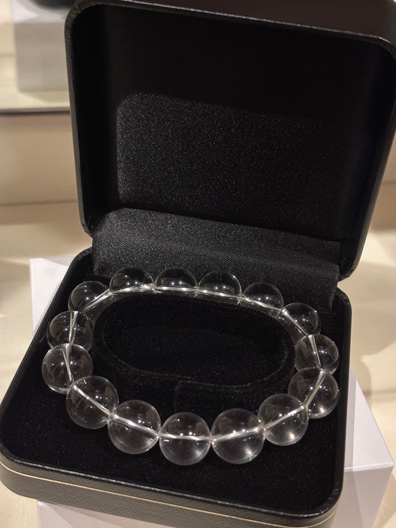 天然水晶　14mm珠ブレスレット